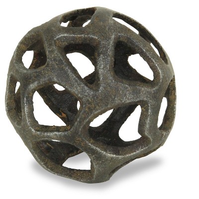 Cheung's Oleta Cast Iron Abstract Natural Finish Orb - Small