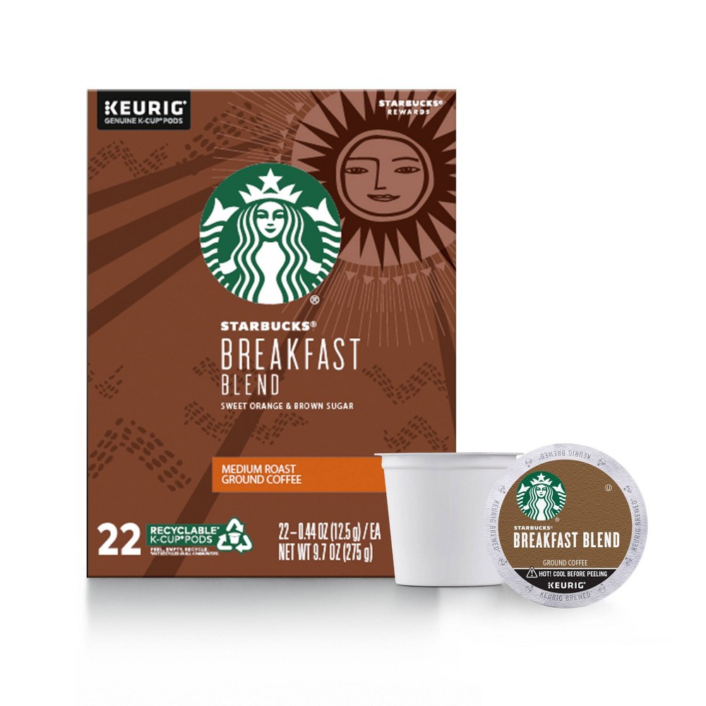 Starbucks Breakfast Blend Light Roast Coffee - Keurig K-Cup Pods - 22ct