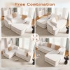 VASIP 77" Teddy Fabric Sofa ,High Density Sponge Boneless Sofa Design with Double Chaises,Sleeper Couch for Living Room,No Assembly,White - 3 of 4
