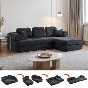 104'' Chenille Boneless Modular Sectional Sofa with Chaise and Deep Memory Foam Seat - 1 of 4