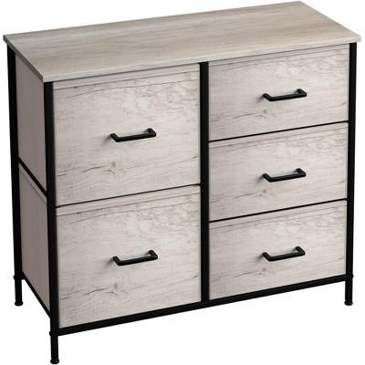 Sorbus  Dresser with 5 Drawers - Storage Chest Organizer with Steel Frame, Wood Top, Handles, Fabric Bins