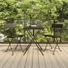 vidaXL 2 pcs Black Folding Bistro Chairs with Durable Poly Rattan and Steel Frame for Garden and Terrace - 2 of 4