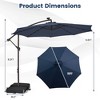 Costway Patio 10FT Hanging Offset Umbrella 32 LED Lights Sand Bag Outdoor Cross Base Beige/Turquoise/Dark Gray/Wine/Coffee/Navy - 3 of 4
