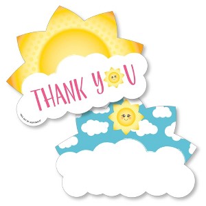 Big Dot of Happiness You Are My Sunshine - Shaped Thank You Cards - Baby Shower or Birthday Party Thank You Note Cards with Envelopes - Set of 12 - 1 of 4