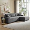 GlasFlength L Shape Sectional Sofa corduroy Couches Modular Sofa Set Upholstered Sleeper Sofa for Living Room, Bedroom, Gray, 39.76"*34.25"*7.48" - 3 of 4