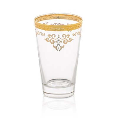 Classic Touch Set of 6 Tumblers with Gold Design