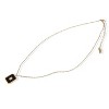 Anna-Kaci Women's Stainless Steel Necklace with 18K Gold Plated Pendant, Black Enamel Inlay, Clear Zircon Stone Accent, Adjustable Chain-Black - 2 of 4