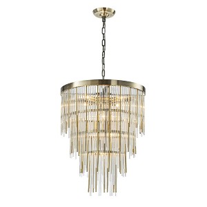 ALOADECOR  Antique Bronze Modern Glam Chandelier with Adjustable Drop Tiered Pendant for Dining Room or Foyer - 1 of 4