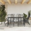 vidaXL 7-Piece Anthracite Patio Dining Set - Reclining Outdoor Metal Mesh Chairs with Adjustable Backrest and Sturdy Table for Garden, Patio, Lounge - 2 of 4