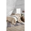 Full/Queen 3Pc Colorblock Faux Shearling Comforter Set Natural - G.H. Bass: Microfiber, Includes 2 Shams - 3 of 4