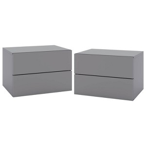 Costway 1/2 PCS Floating Nightstand with Drawer Storage Modern Floating Bedroom Shelf Gray - 1 of 4
