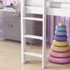 Okak Twin Loft Bed with Slide & Ladder,Rubberwood Bunk Beds Twin with Safety Rails & Play Space Under Bed,Low Loft Bed for Kids - 4 of 4