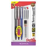 Pentel #2 Mechanical Pencils with Lead And Eraser, 0.5mm, 3ct - Multicolor