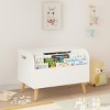 KTMBDW Wooden Toy Box, Kids Toy Storage Organizer with Front Bookshelf, Safety Hinge, Boys Girls Toy Chest Bench for Playroom Kids Room, White - 4 of 4