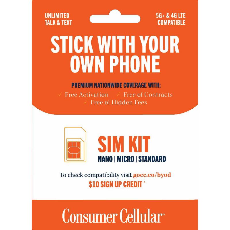 Consumer Cellular All-in-One SIM Kit, 1 of 13