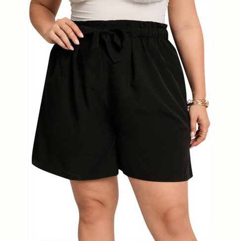 Kojooin Plus Size Comfy Shorts For Women Elastic High Waisted Summer Dressy  Shorts With Pockets Wide Leg Flowy Lounge Shorts : Target