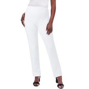 Jessica London Women's Plus Size Everyday Stretch Cotton Straight Leg - 1 of 4