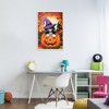 Stupell Industries Cat Peeking from Jack-o-Lantern Framed Giclee Art, White, 16" x 24" - 3 of 4