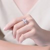 Guili Elegant Sterling Silver Rhodium-Plated Engagement Ring with Clear Cubic Zirconia for a Classic, Timeless Sparkle. Sizes 6-8. - 3 of 3