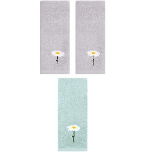 REGALWOVEN 3 Pack Floral Pattern Cotton Soft Absorbent Decorative Hand Towels 13" x 30" - 1 of 4