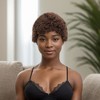 Unique Bargains Women's Halloween Curly Short Hair Wig Real Human Hair 3in 1 Pc - image 2 of 4