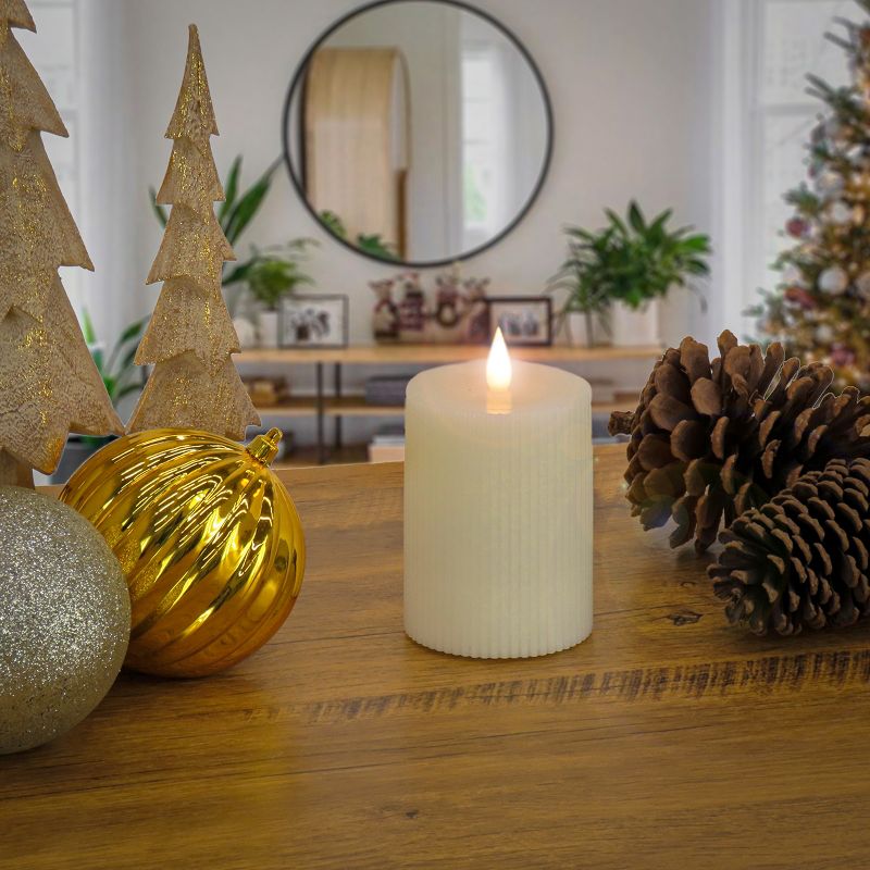 5" HGTV LED Real Motion Flameless Ivory Candle Warm White Lights - National Tree Company, 2 of 5