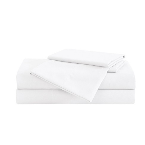 London Fog Split King 5pc Garment Wash Solid Sheet Set White: Microfiber, Machine Washable, 18" Deep Pockets - image 1 of 3