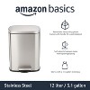 Basics Smudge Resistant Small Rectangular Trash Can With Soft-Close Foot Pedal, Brushed Stainless Steel - 2 of 4