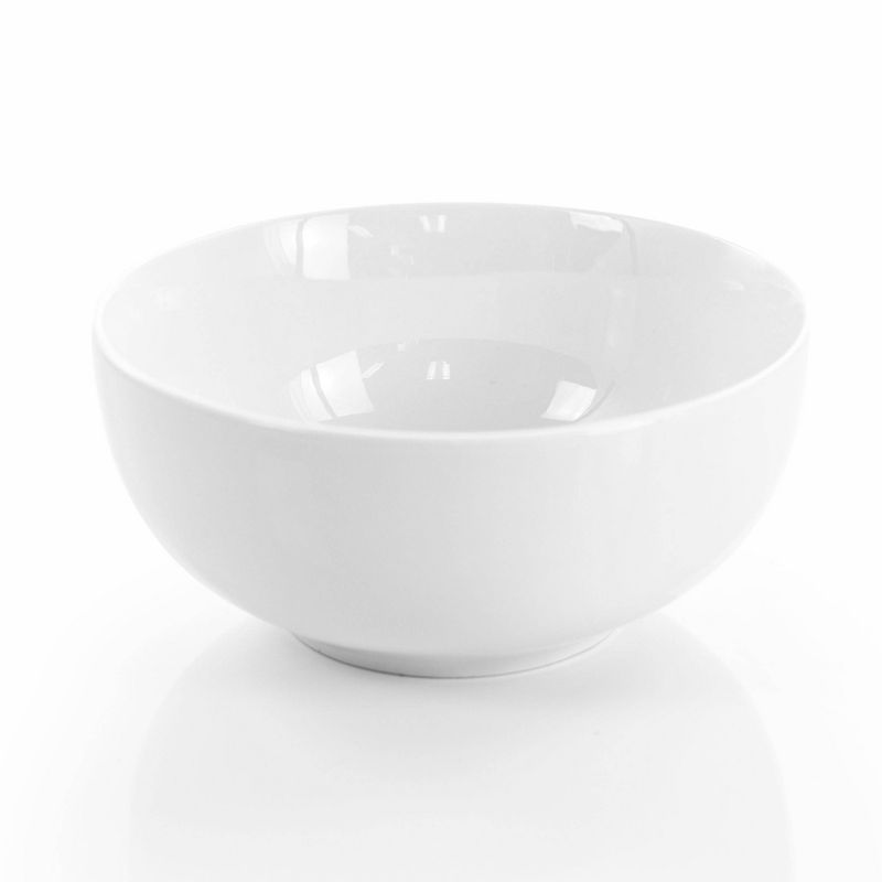 18pc Porcelain Carey Round Dinnerware Set White - Elama, 5 of 10