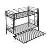 NicBex Twin Over Twin House Bunk Bed with Roof and Windows and Guardrail,Loft Bed with Ladder and Trundle,Noise Reduced Bunk Beds for Bedroom - 2 of 4