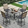 Aoodor 19x19x5 Inch Tufted Outdoor Chair Cushions, Water and Fade Resistant Polyester Dining Chair Pads with Ties for Patio Furniture, Set of 4 - 2 of 4