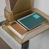 Martha Stewart 6pc Metal Mesh Piece Set Gold: Office Desk Organization & Accessories, Drawer Organizers - 3 of 4