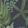 Midsummer Fern Navy Blue and Green Tropical Leaves Paste the Wall Wallpaper - image 4 of 4