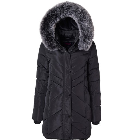 Fur lined hooded jacket women's online