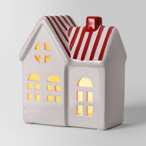 5.25" Christmas Lit White Ceramic house - Wondershop™ - 1 of 3