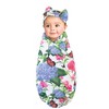 Touched by Nature Infant Girl Organic Cotton Swaddle Blanket and Headband, Hydrangea Monarch, 0-6 Months - 3 of 3