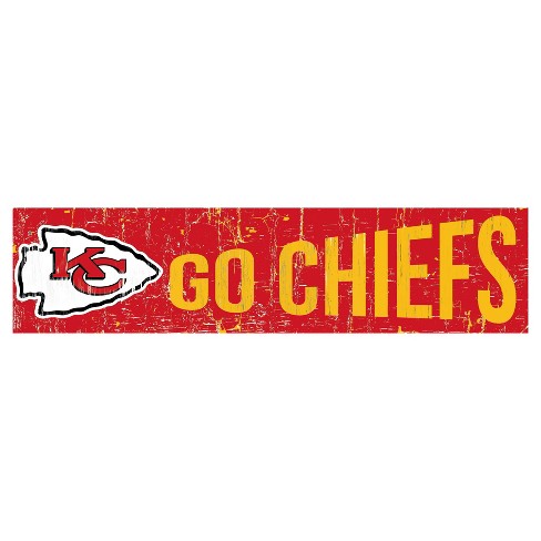 NFL Indoor Kansas City Chiefs Distressed Logo Cutout Wood Sign