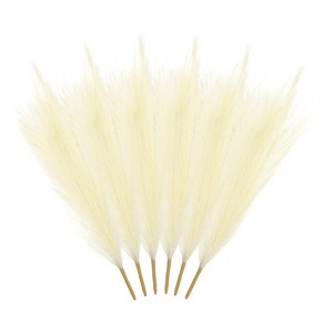 Unique Bargains Party Wall Vase Wedding Decor Fluffy Faux Pampas Grass 6 Pcs - 1 of 4