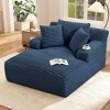 AENKYO Oversized Corduroy Sleeper Sofa Bed & Cloud Lounge Chair, Deep Seat, Armrests, 2 Pillows | Boneless Upholstered Chaise for Indoor Comfort - 2 of 4