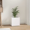 vidaXL White Engineered Wood Planter Box for Indoor Use - Square Design, Size 15.7"x15.7"x15.7" - Ideal for Living Room, Bedroom, & Office Space - 2 of 4