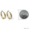 Women's Modern Gold Alloy Hoop Earrings, Stylish Multi-Layered Circular Design - 3 of 4