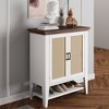 Garvee Sideboard Buffet Storage Liquor Cabinet with Rattan Decorated Doors, Kitchen, Dining Room, Hallway, Cupboard Console Table, Accent Cabinet - 2 of 4