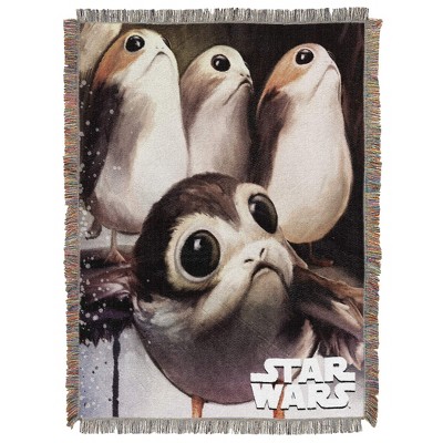Northwest Star Wars Woven Tapestry Throw Blanket, 48" x 60", Feed the Porgs