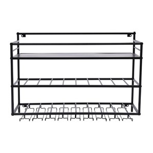 YIYIBYUS Industrial Wine Racks Wall Mounted, Rustic Metal Hanging Wine Bottle Holde - 1 of 4