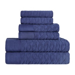 Premium Cotton Herringbone Medium Weight Bathroom Towel Set by Blue Nile Mills - 1 of 4