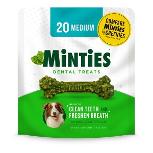 Minties Peppermint Flavor Dental and Hard Chews Dog Treat - 1 of 4