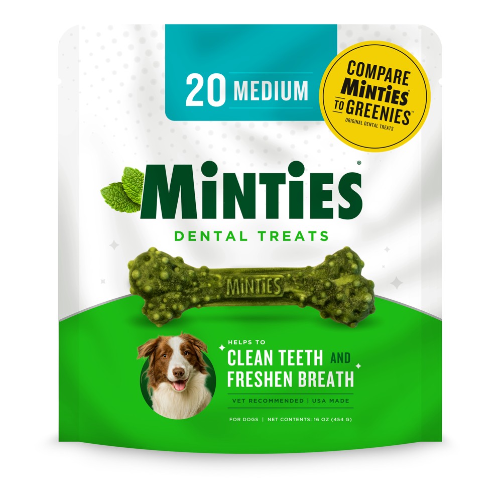 Photos - Dog Food Minties Peppermint Flavor Dental and Hard Chews Dog Treat - 16oz