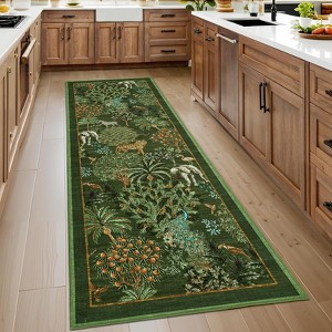 Washable Rug Area Rugs for Living Room, Animal Print Rug Non Slip Low Pile Forest Stain Resistance Large Throw Carpet - 1 of 4