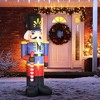 HOMCOM 8ft Christmas Inflatable Nutcracker Toy Soldier with Scepter, Outdoor Blow-Up Yard Decoration with LED Lights Display - 2 of 4