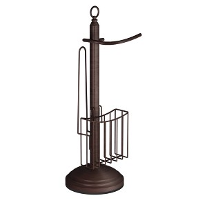 Freestanding Toilet Tissue Holder with Storage Bronze - Nu Steel: Stainless Steel, 25" High, 8" Deep - 1 of 3